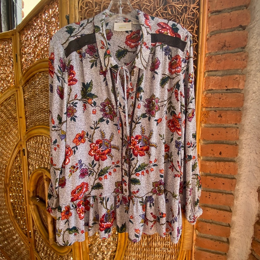 Anthropology Floral Blouse Top Size 14 Women’s New Condition Beautiful - Picture 3 of 15